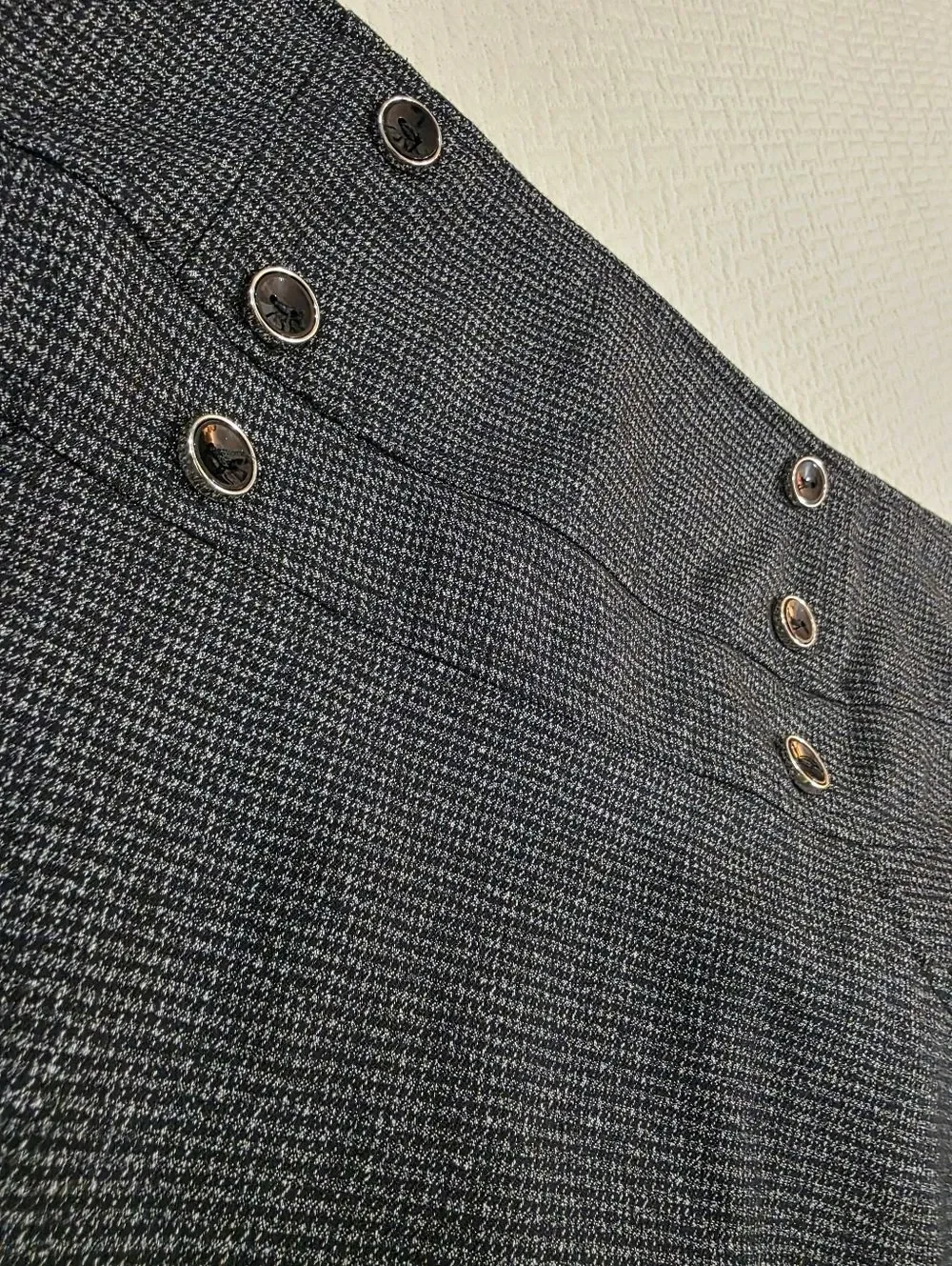 Must Have Gray Button-Accent Pencil Skirt Size Medium Career Office
